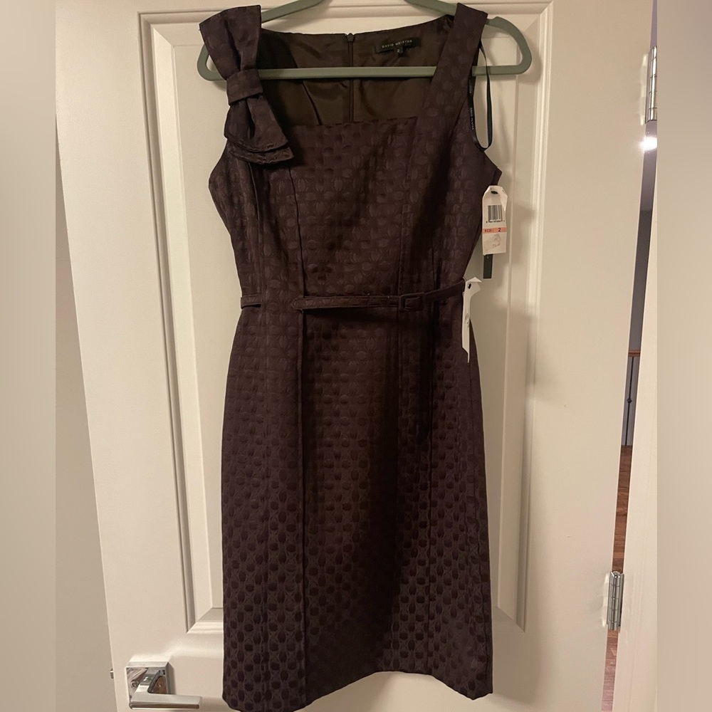 David Meister Brown Cocktail Dress Size 2